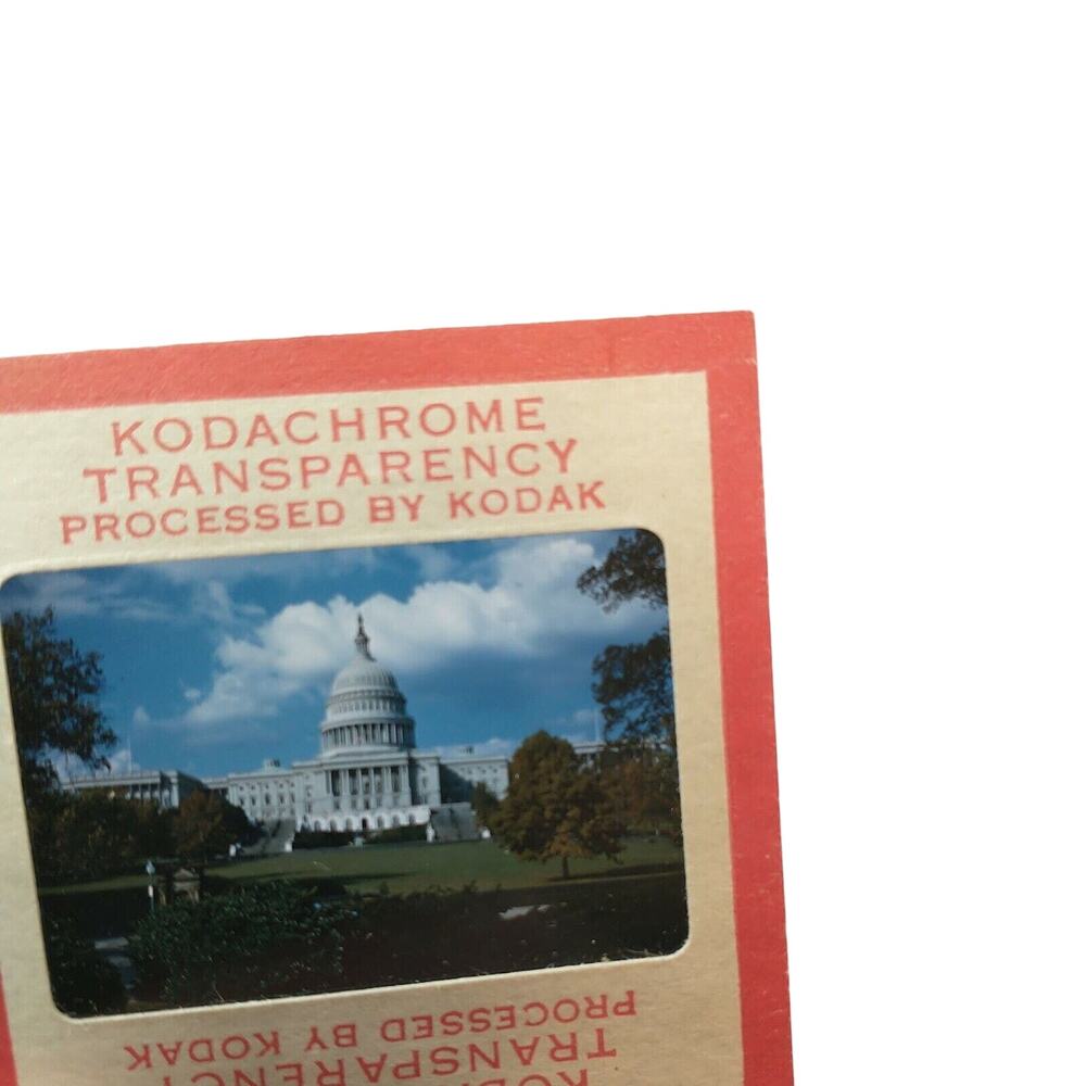 2 Red Border Kodachrome Photo Slide Lot Washington DC Capital USA